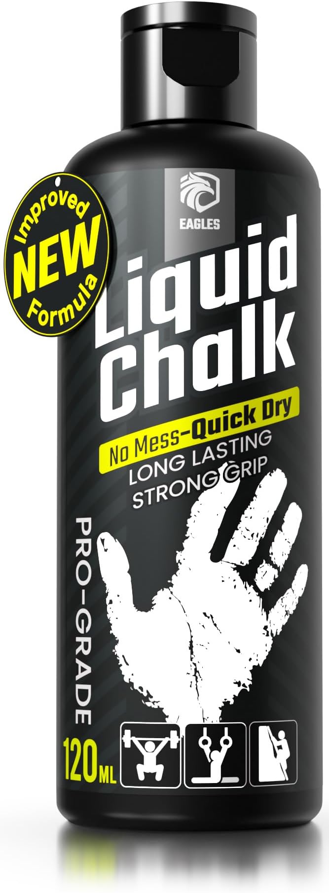 EAGLES Pro Grade Gym Liquid Chalk 60, 120 or 280ml Mess-Free Chalk for Weightlifting, Gymnastics Rock Climbing, Pole Grip, Sports Dries in Seconds - Sweat-Resistant and Long Lasting