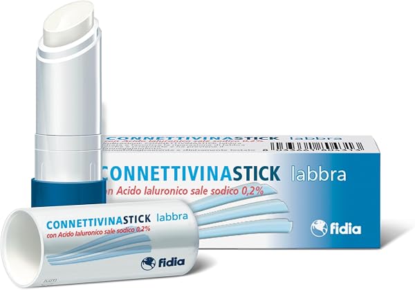 Fidia Farmaceutici ConnettivinaStick Labbra - Stick da 3g a Base di Acido Ialuronico 0,2%, per Labbra Danneggiate, Secche e Screpolate - 1