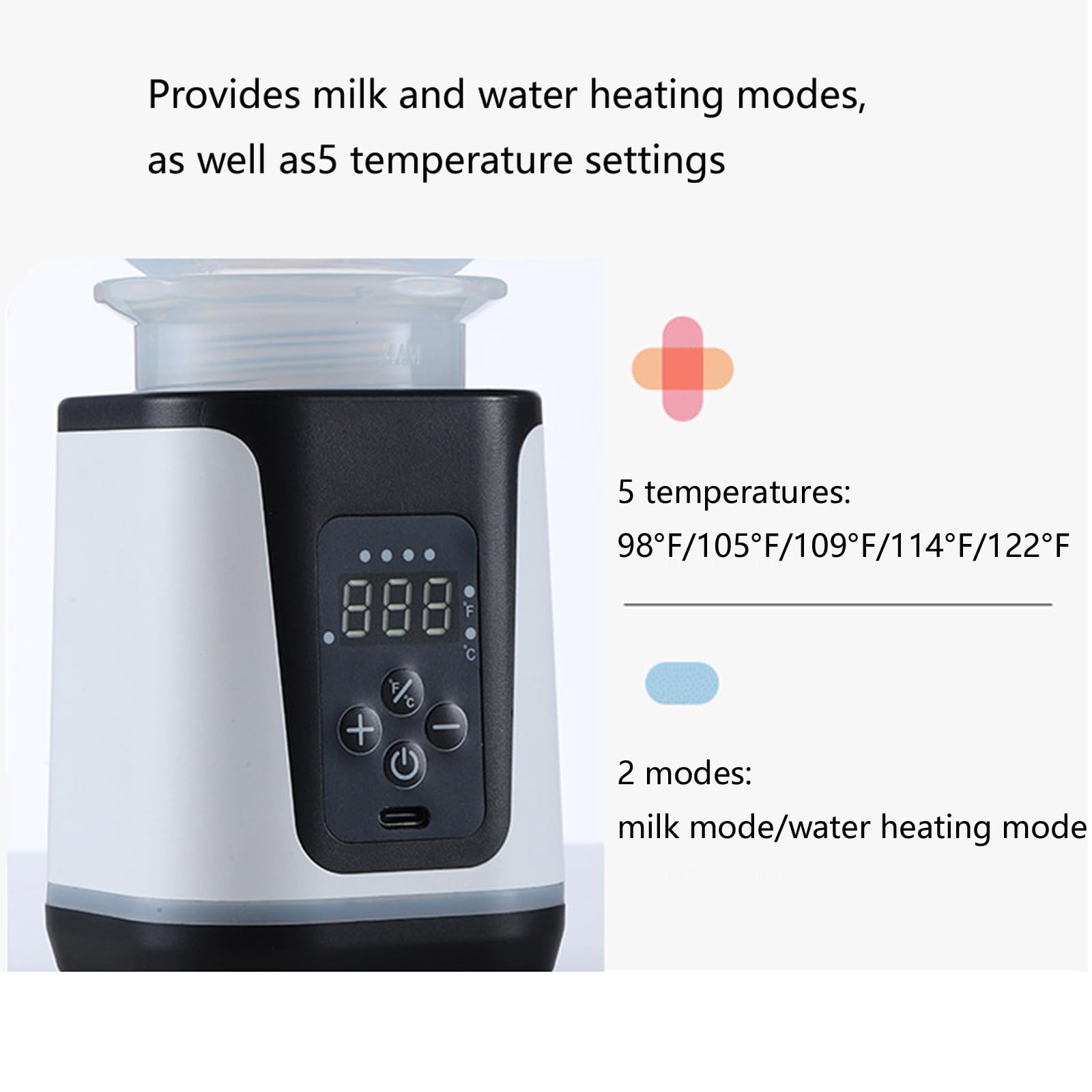 Chauffe-biberon portable alimenté par USB 8 minutes - Régulation automatique de la température pour lait maternel - Chauffe-biberon USB