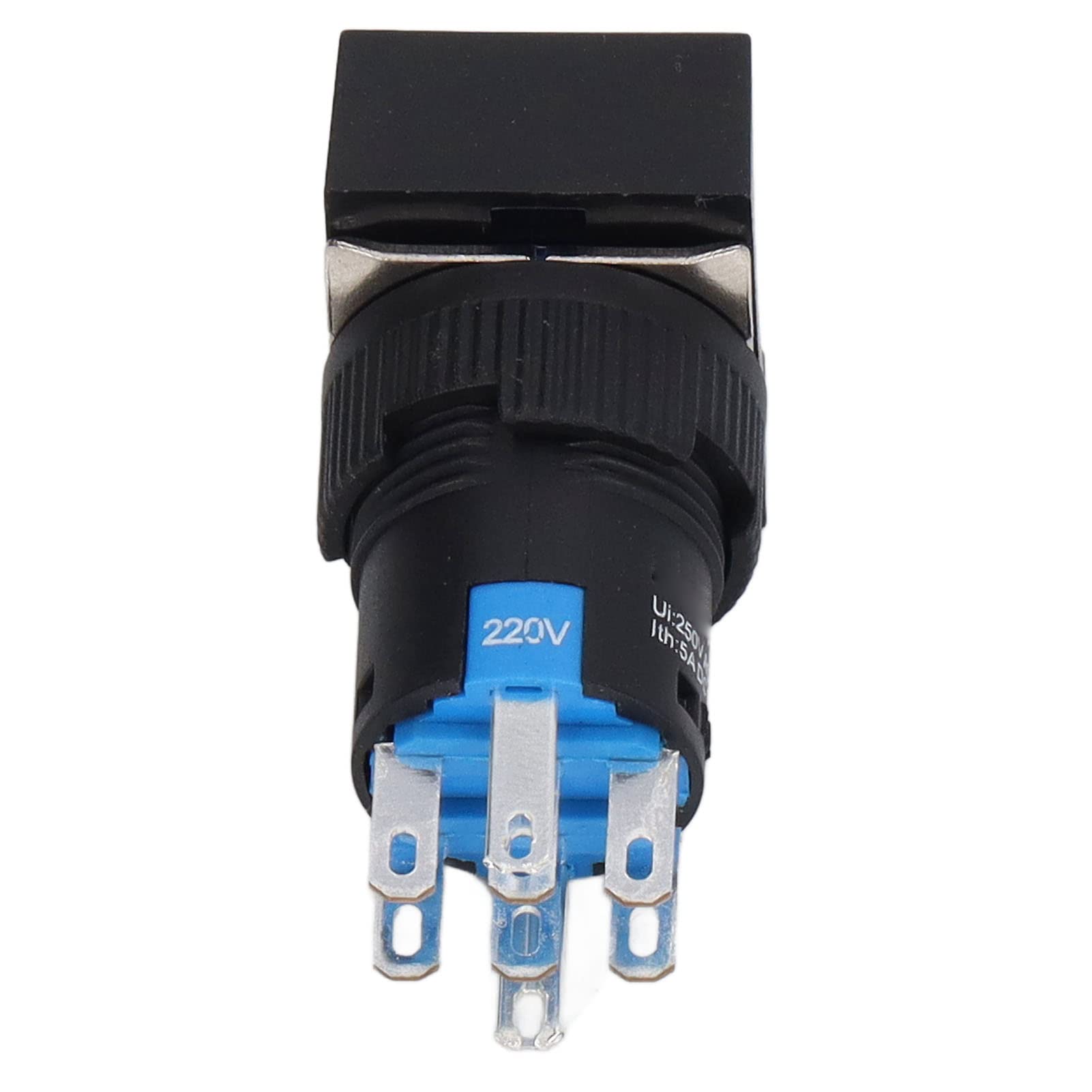 Ausla Interruptor de Botón, Interruptor de Botón Pequeño ABS 220 V 5 A con Luz Indicadora Diseño de Bloqueo Automático 25 Piezas para Control Industrial Uso de relé de Motor de Electrodomésticos