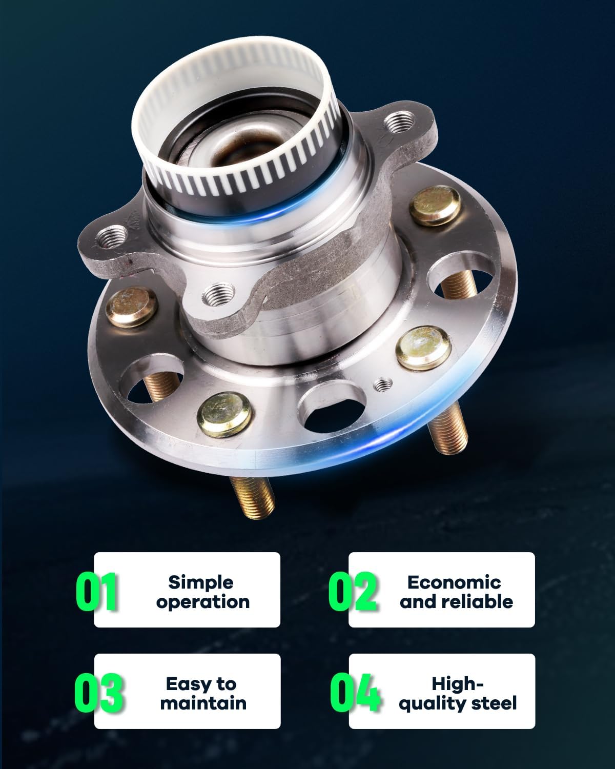 SCITOO Compatible with Wheel Hub Bearing and Hub Assembly fit for Hyundai/for Kia 2008-2017 Rear Wheel with 5 Bolts 512437(Pack of 2)