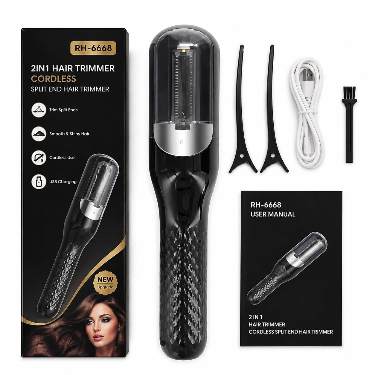 Cordless 2-in-1 Split End Remover & Hair Straightener, Rechargeable | Portable handheld device designed for routine personal grooming and maintaining smoother hair without sacrificing-picture-17
