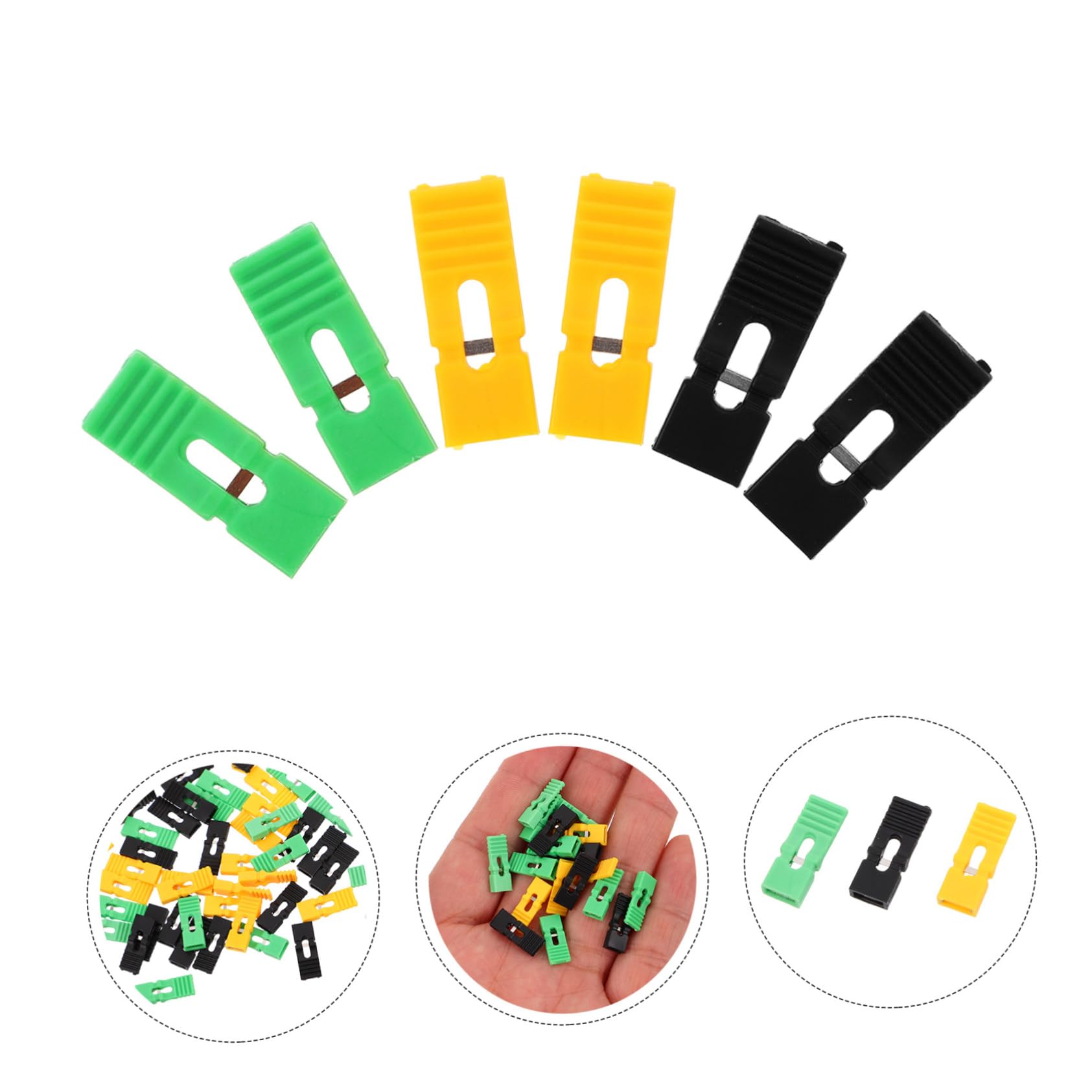 iplusmile Cappucci per Ponticello per Connessioni Sicure da 2,54mm in Plastica 60 Pezzi e Colore Casuale Nero, Giallo e Verde, Design Aperto e Chiuso e Risparmio Spazio in Hard Drive