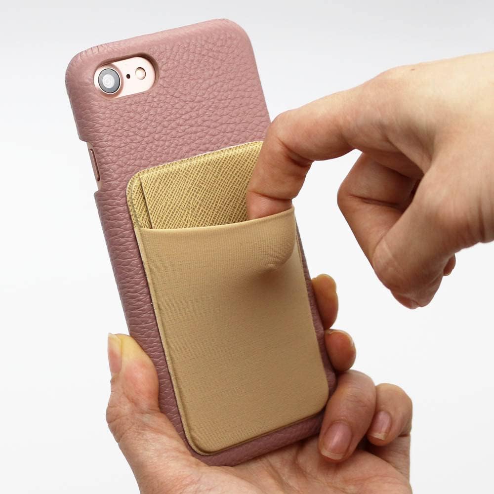 スマホカードケース 貼り付け スマホポケット カードポケット カード収納 背面ポケット カード入れ ICカードケース 背面収納 軽量 スリム 韓国 シンプル iPhone対応 Galaxy対応 Xperia対応 スマホ最新機種対応 BEIGE