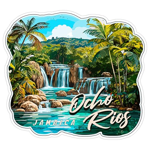 Ocho Rios Jamaica Sticker 4 Inch Travel Souvenir City Destination - Waterproof Vinyl Decal for Laptop Water Bottle Car Tumbler - Durable Aesthetic Long-Lasting Stickers for Adults ID44990
