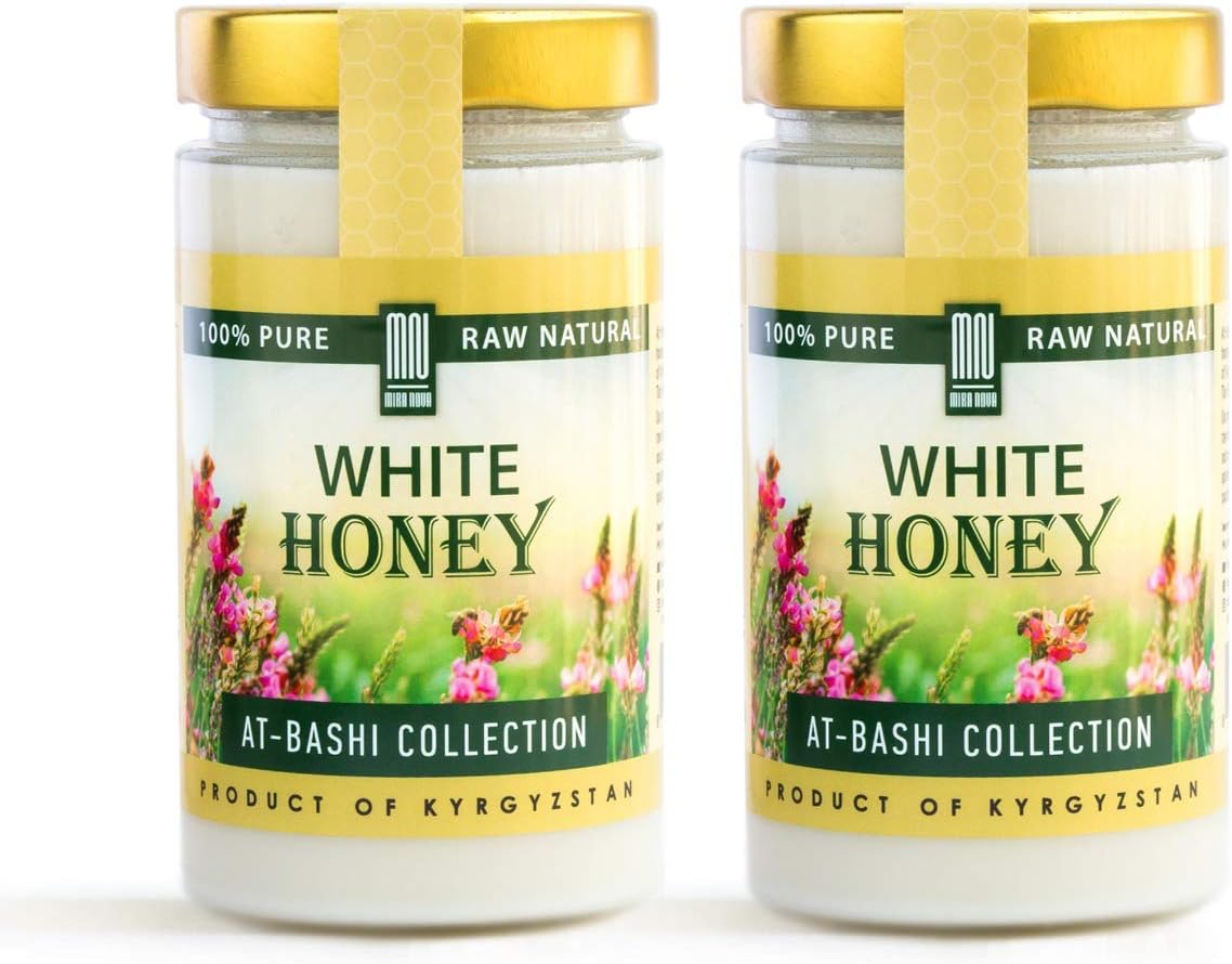 White Honey (2-PACK); Natural Creamed Wildflower Mountain Honey from Central Asia – by Mira Nova