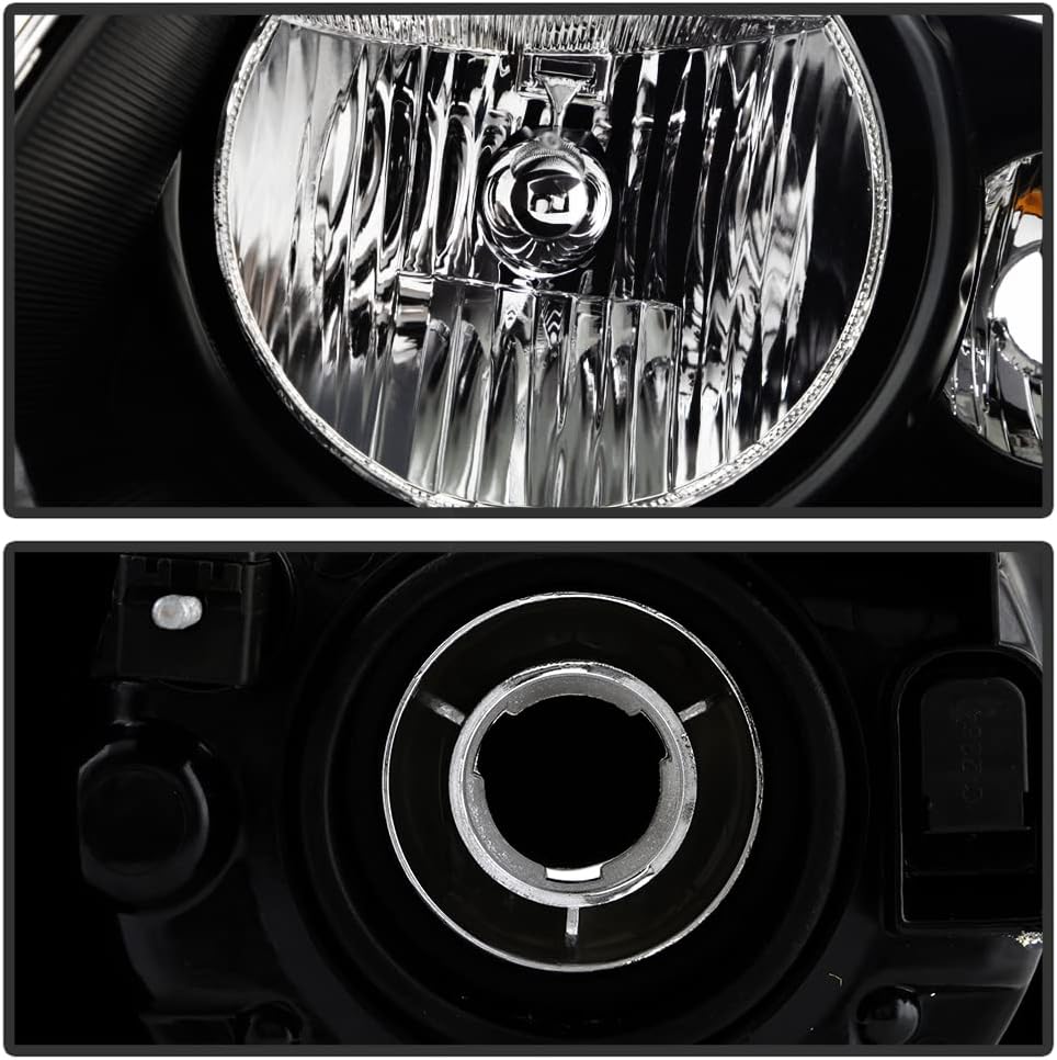 ACANII - For 2005-2007 Chrysler Town & Country 119" Wheel Base Black Headlights Headlamps Replacement Driver + Passenger