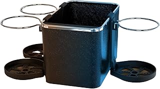 Adjustable armrest organizer - multi -functional with double cup holders, which is ideal for increasing the area to the maximum and maintaining your basics on hand during trips. (1 Black color)