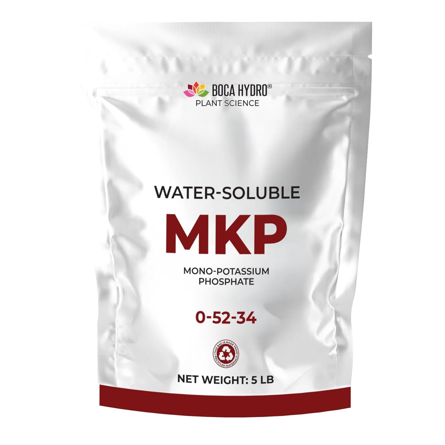 MKP Mono-Potassium Phosphate 0-52-34 Water Soluble Plant Food Flowering Enhancer Bloom Booster and Root Builder for All Plants, Vegetables, Flowers, Trees and Lawns. (10 Lb)