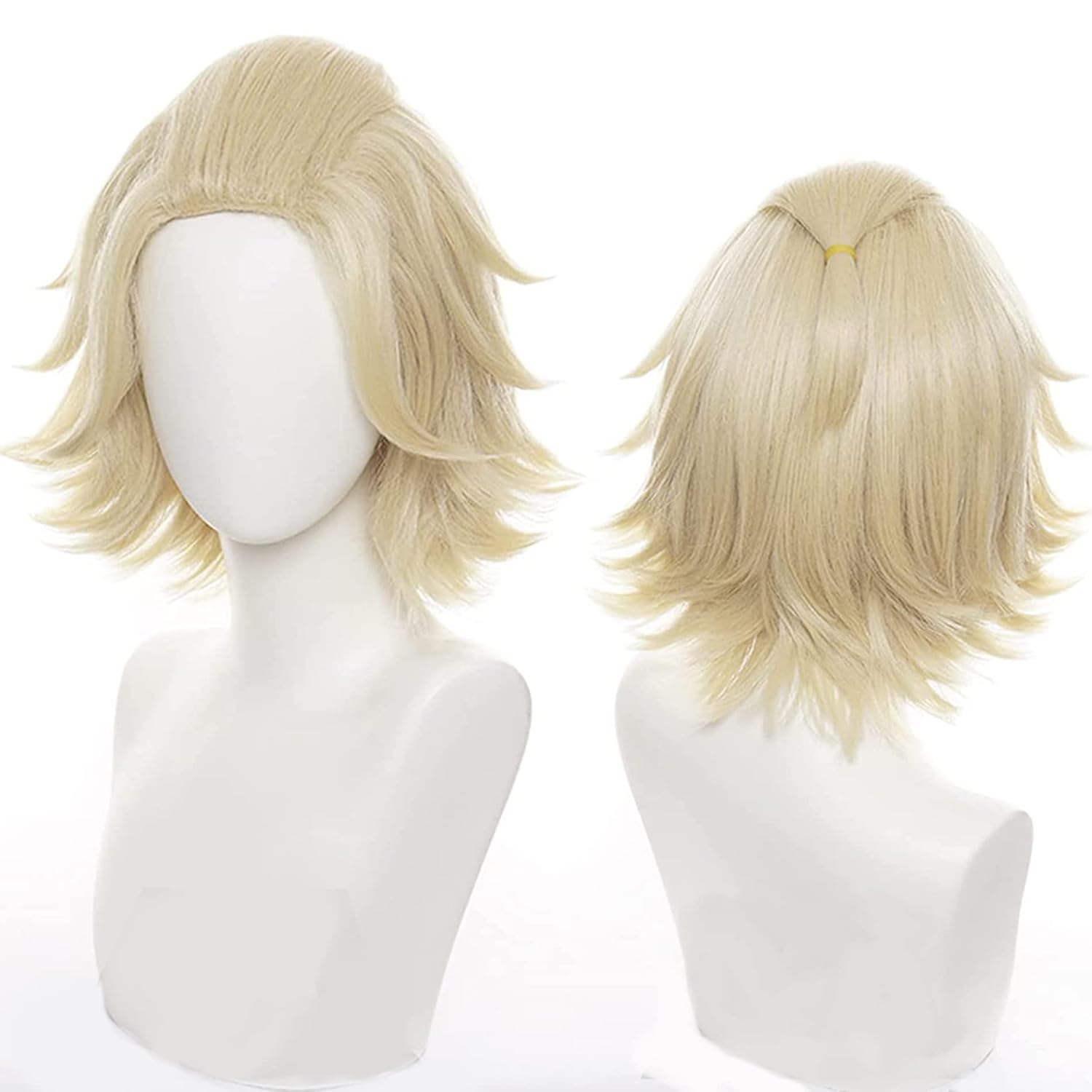 Japanese Anime Golden Short Cosplay Wigs In Tokyo Flipped Out Hair Adult Party Wig Heat-Resistant Synthetic Fiber Halloween,Christmas
