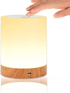 Night Light Bedside Lamp, Touch Table Lamp, LED Baby Nursery Warm White Light with Color Changing Rechargeable Dimmable for Kids Baby Bedroom