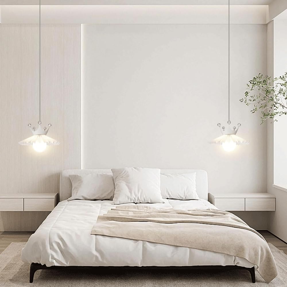 Duży kryształowy żyrandol w stylu nordyckim, biała lampa wisząca 28 x 23 cm z żelaza i kryształu, idealny do salonu, przedpokoju, sali konferencyjnej, kawiarni lub jadalni. Lampa dekoracyjna.