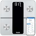 Vitafit Smart Bathroom Scale Body Weight, App Sync 13 Body Composition, 400lb in 0.1lb Precision, White LED, Silver gallery image