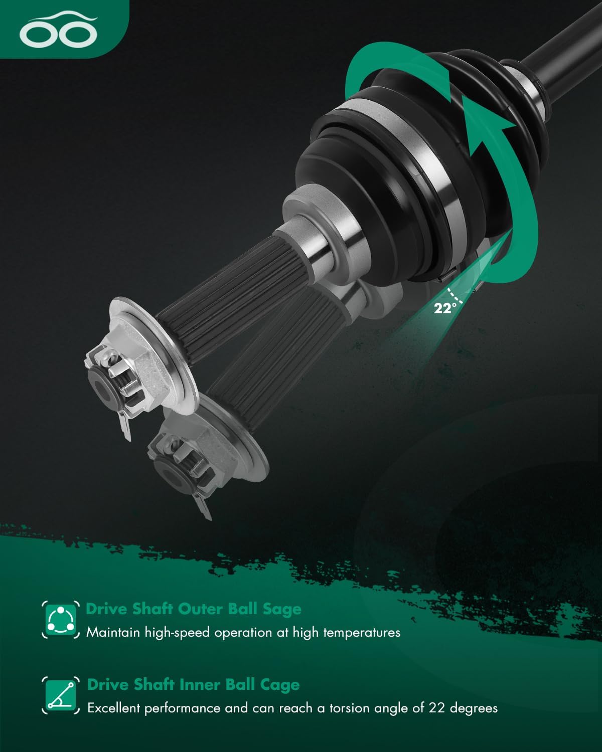 SCITOO Front Left CV Axle Fits For 2005-2007 For Suzuki Eiger 400 2008-2019 For Suzuki King Quad 400