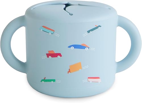 Miniatura 33 de mushie x Bluey Silicone Snack Cup | Contenedor de comida a prueba de derrames para niños pequeños y bebés (marfil azulado) Azul marfil,Bluey