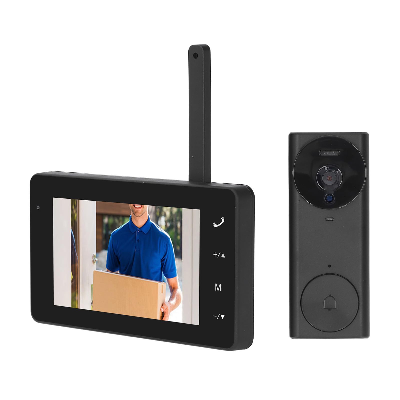 Luocute Videoportero Inalámbrico 1080P, de Intercomunicación con Timbre y Lente de 8MP 170° de Ángulo de Visión, for Puerta de Entrada y Acceso Residencial