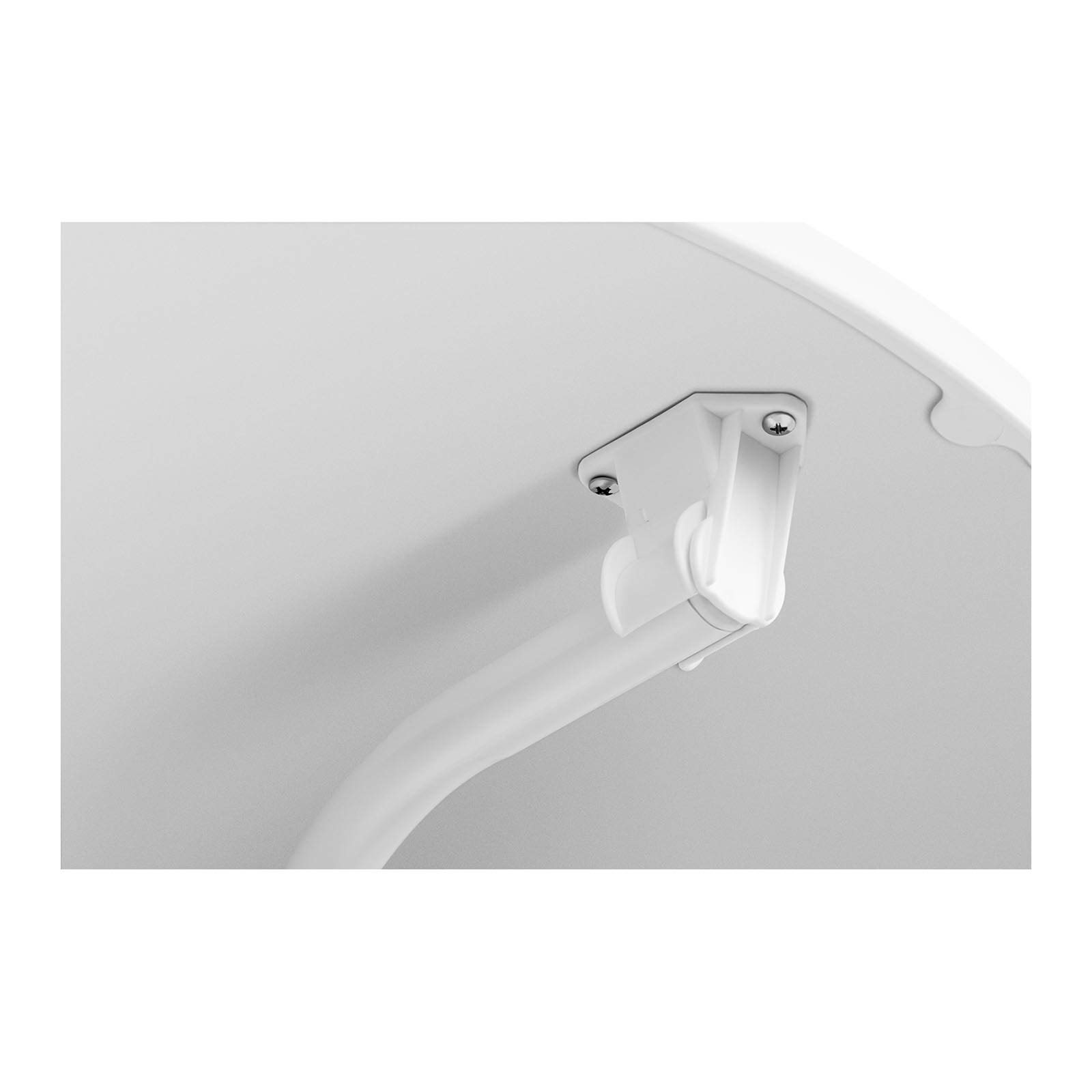 Royal Catering Table Haute Pliante Ø80 cm Hauteur 110 cm Pieds Réglables Acier et Contreplaqué Revêtu De Plastique Blanc Mange-Debout Rond Table de Bistro Jardin Terasse Extérieur Table de Bar