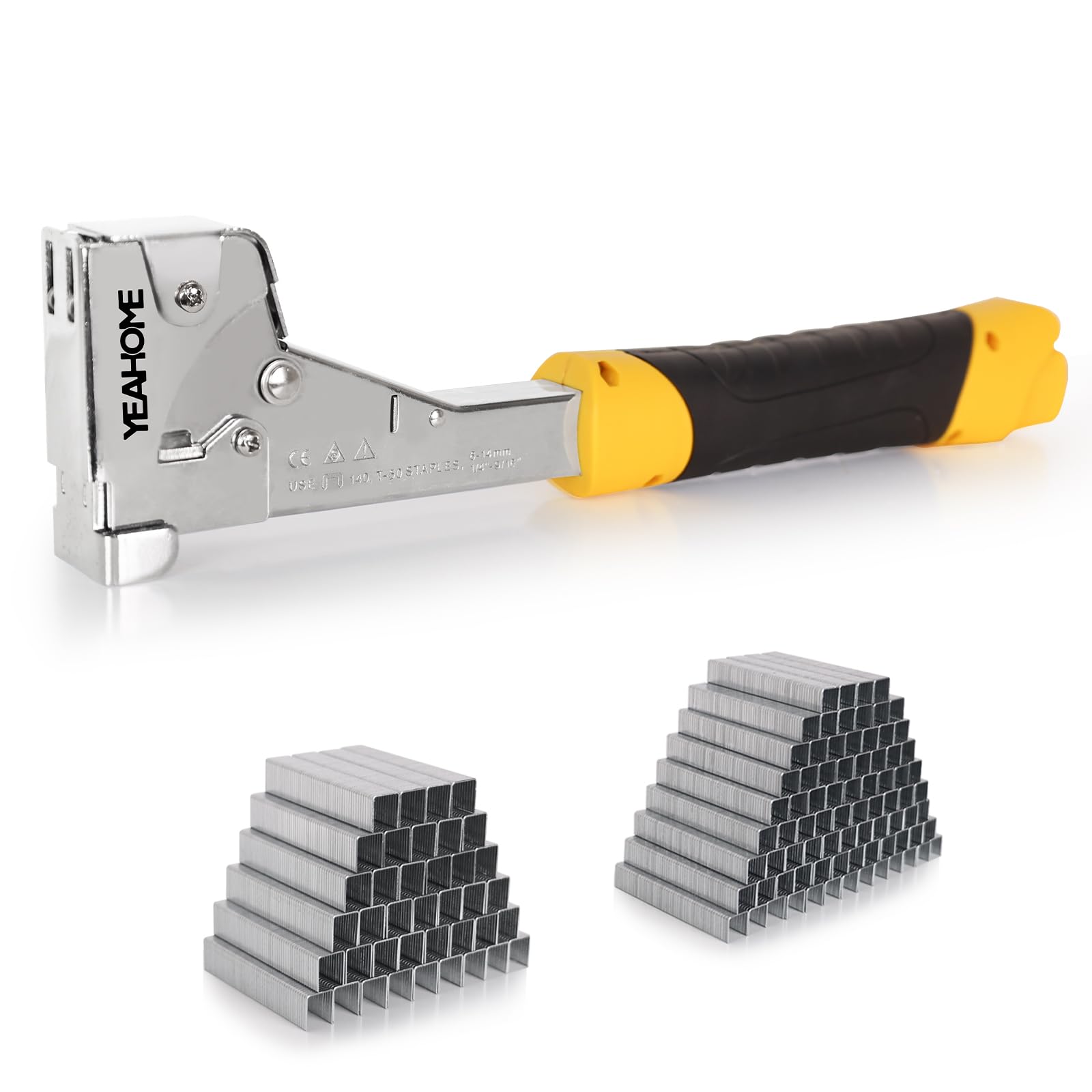 YEAHOME Heavy Duty Hammer Tacker with Anti-jam Magazine