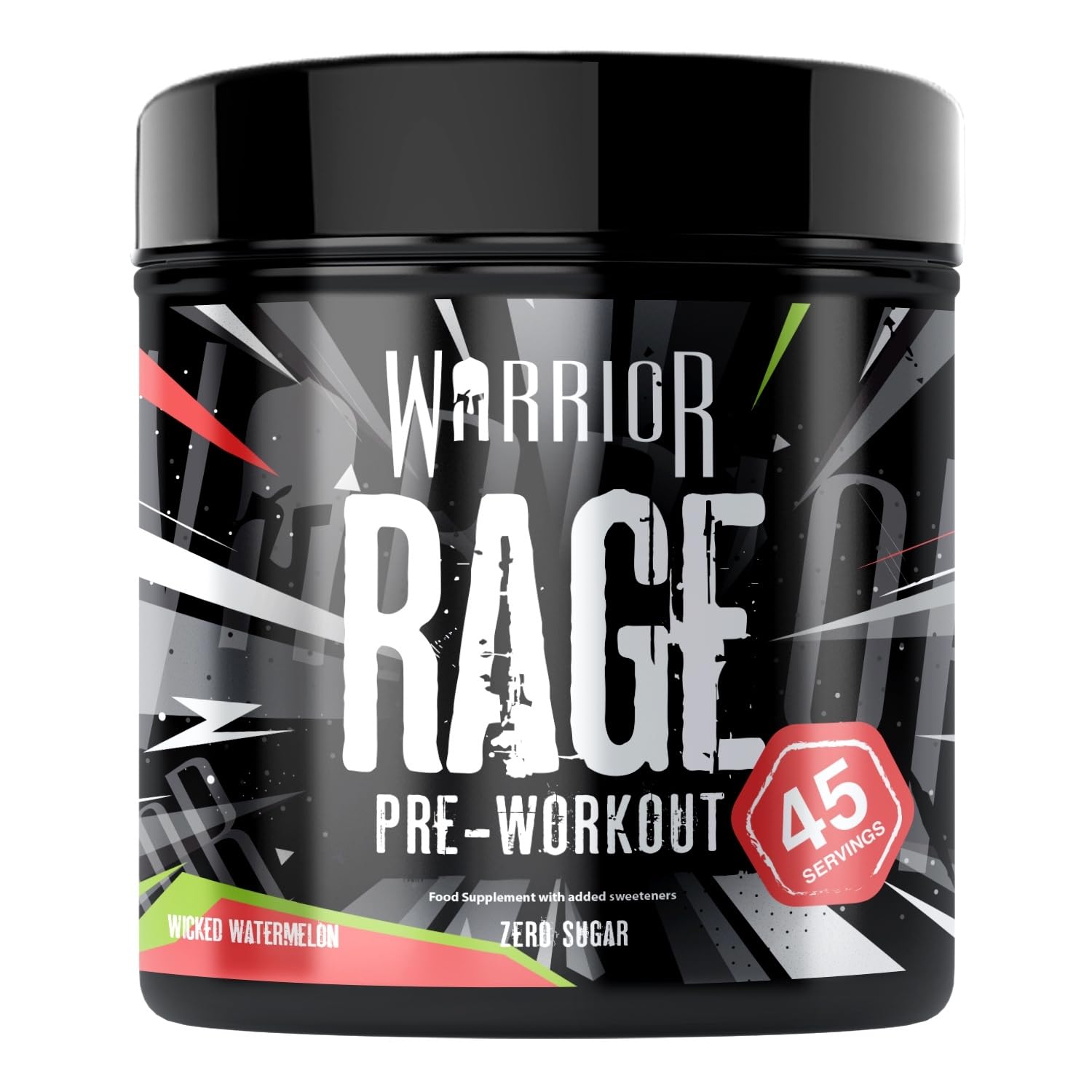Warrior Rage Pre-Workout Powder, 300 mg Caffeine High Stim Energy Booster with Beta-Alanine, Creatine, BCAAs, Citrulline & AAKG for Focus, Strength & Muscle Pump - Wicked WatermelonWarrior Rage Pre-Workout Powder, 300 mg Caffeine…