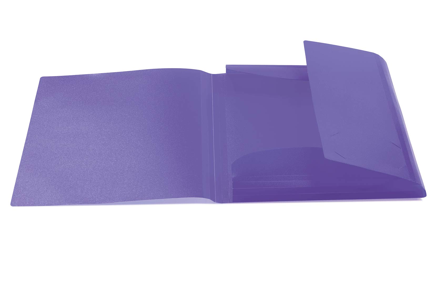 HERMA Portfolio Folders A3 Purple Translucent Set of 3 Plastic Corner Folder with Elastic Band and Inner Flaps for Children Boys and Girls - Image 2