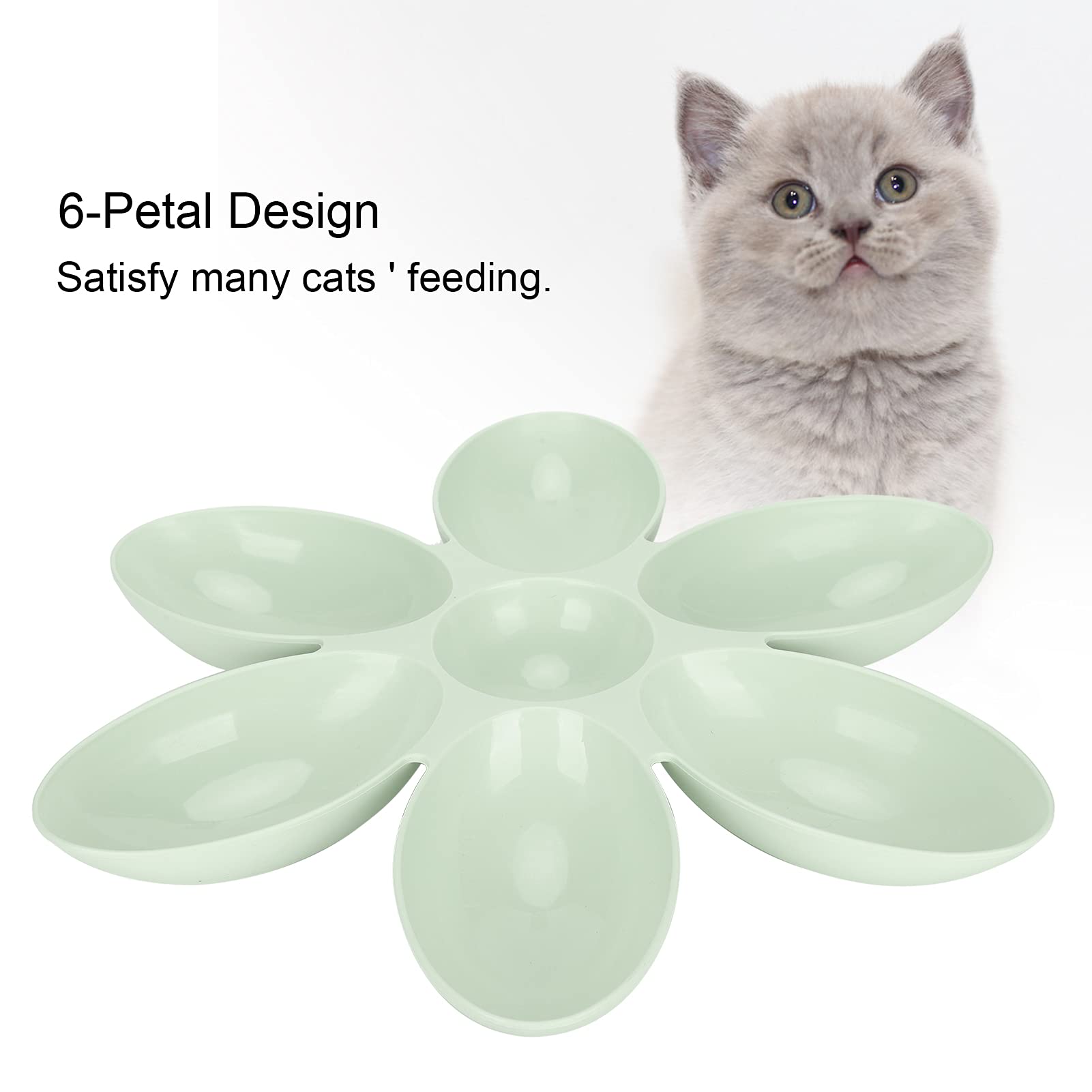 Pssopp Bol de Nourriture pour Chats en Forme de Pétales de Fleurs Bols d'eau pour Chats Plats Mangeoire Multi-Chats Bol d'alimentation pour Chat pour Chien Chiot Chat Chatons