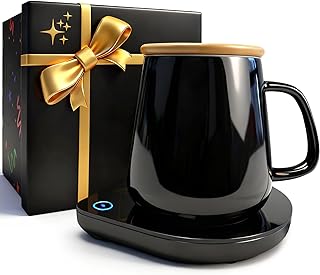 Mug Warmer with Cup Set, Coffee Warmer for Desk, Electric Mug Heater with Adjustable Temperature, 2025 Christmas/Birthday Gifts for Coffee Lover