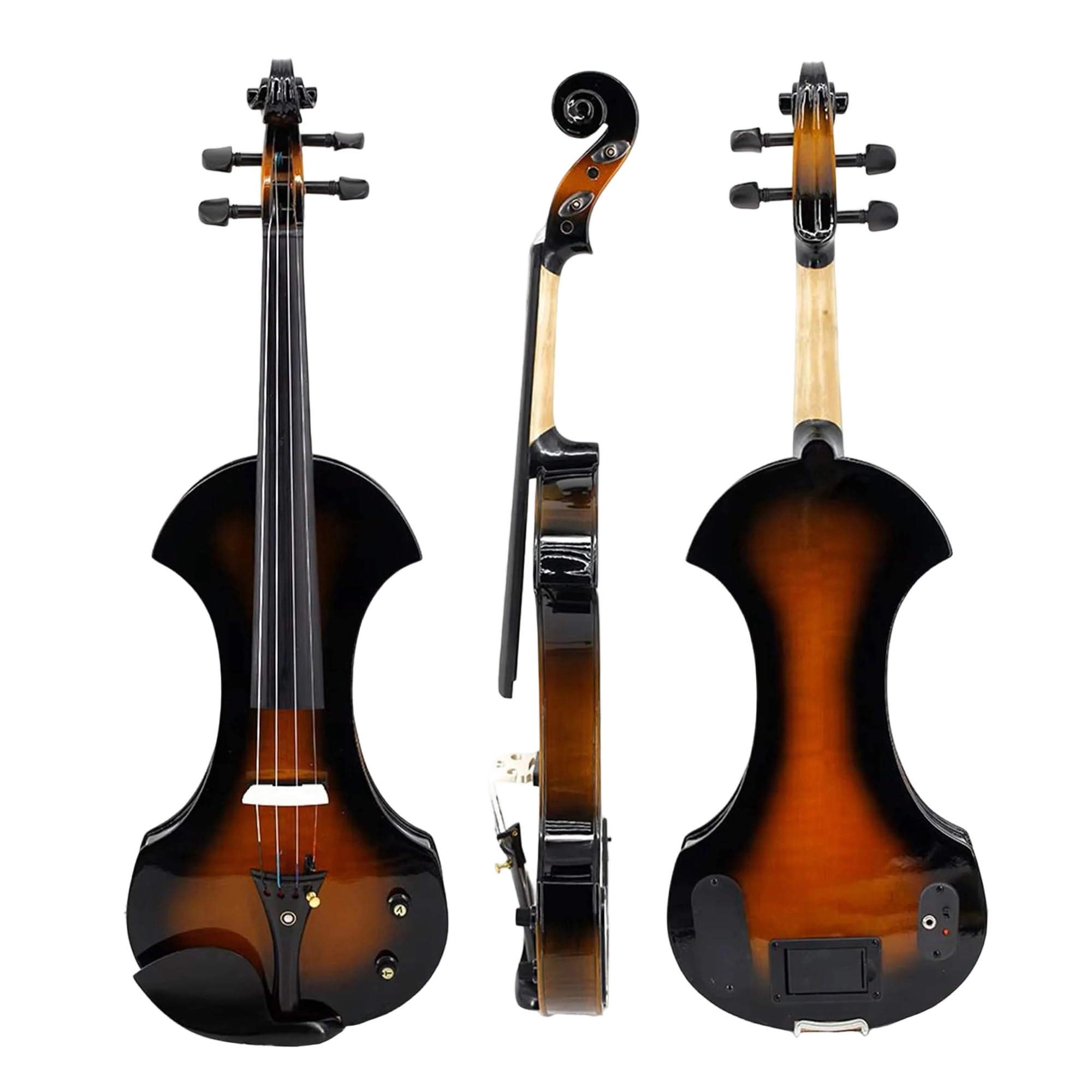 Violon Débutant Violon Électrique 4/4 Avec Étui Idéal Pour Débutants Adultes Et Professionnels S'exercer Jouer Un Son Magnifique(Black)