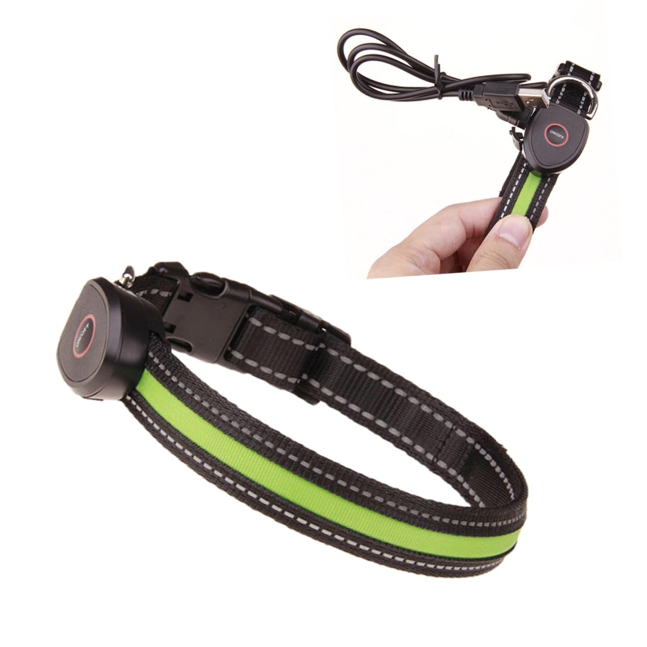 INOOMP 3 Pz collare lampeggiante per animali domestici collana di animali domestici girocollo electricity saving Cane smarrito collane collare per cani colletto illuminato addebitabile