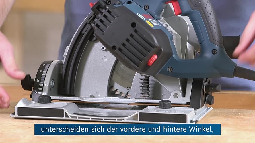 Bild 6 - Bosch Professional Tauchsäge GKT 55 GCE (Leistung 1.400 Watt, inkl. Sägeblatt-Ø: 165mm, inkl. Kreissägeblatt für Holz, Einlage, L-BOXX)
