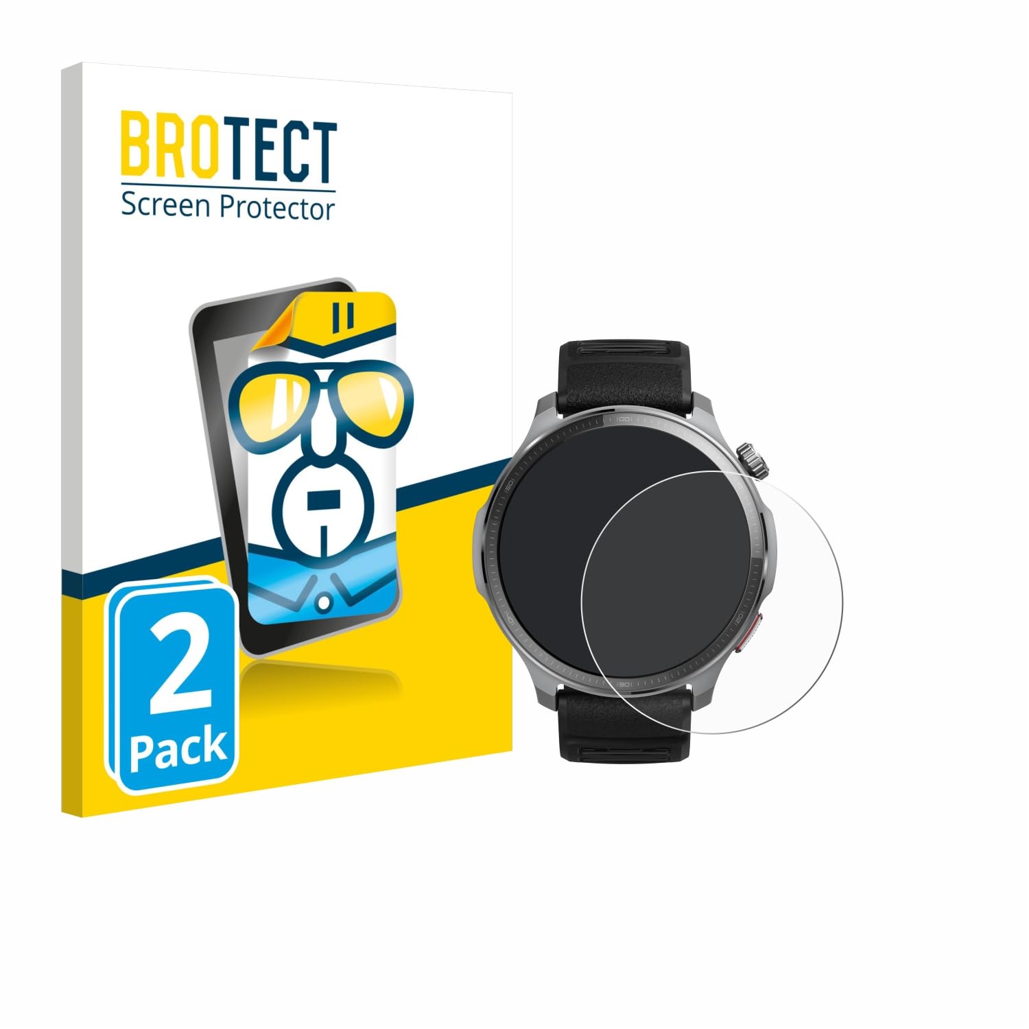 BROTECT Protector Pantalla para Huami Amazfit Balance 2 XT | 2 Unidades Transparente Protección Pantalla Made in Germany Película Claro Anti-Arañazos Case-Friendly