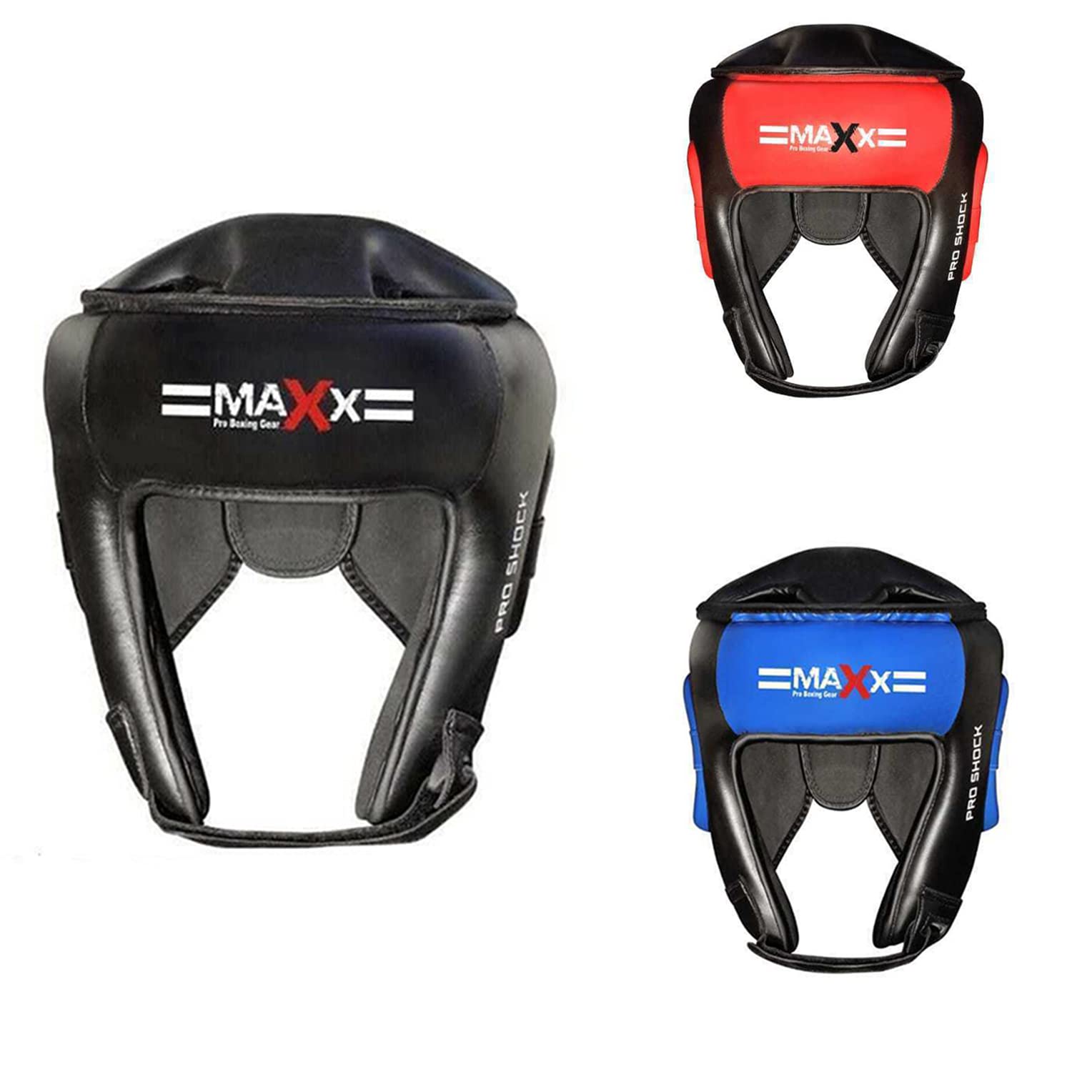 Maxx Boxing Head Guard Helmet Protector Kick Martial Art Protective Gear Adults (S, Black)