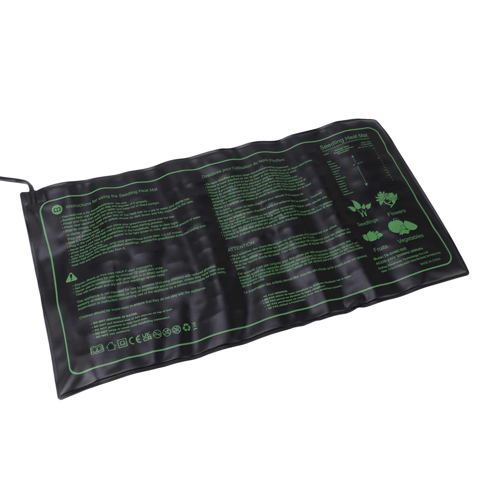 Seedling Heat Pad, IP67 Waterproof 20x10inch Seedling Heating Mat Secure Power Connection Increase Germination Success for Plants (EU Plug 220-240V)-image-47