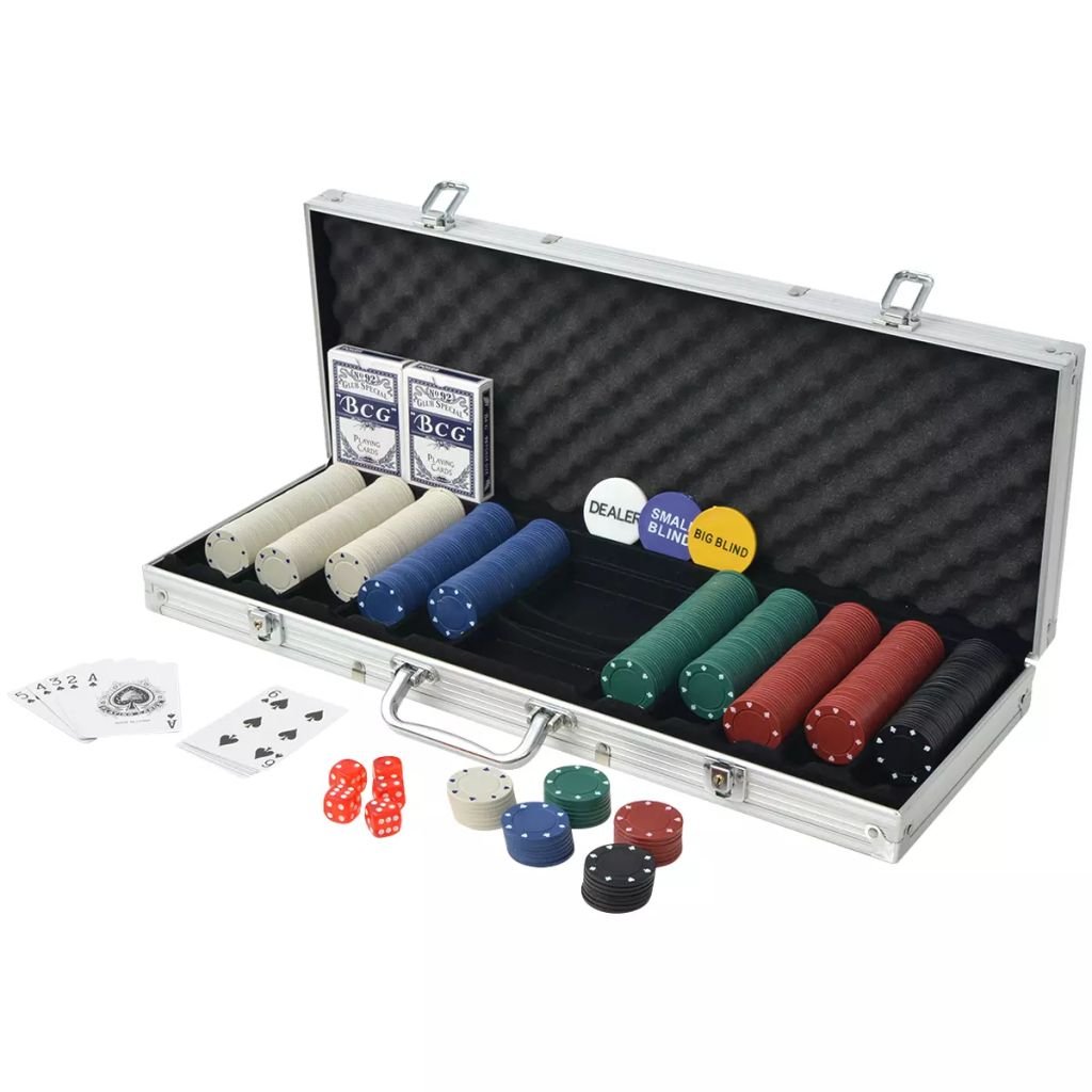 Festnight Set da Poker Valigetta per fiches con 500 Chips Alluminio