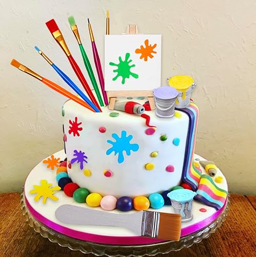 Miniatura 6 de 26 piezas de decoración para tartas artísticas, decoración de tartas, incluye bolígrafo de pintura, paleta de cubo de pintura para niños,