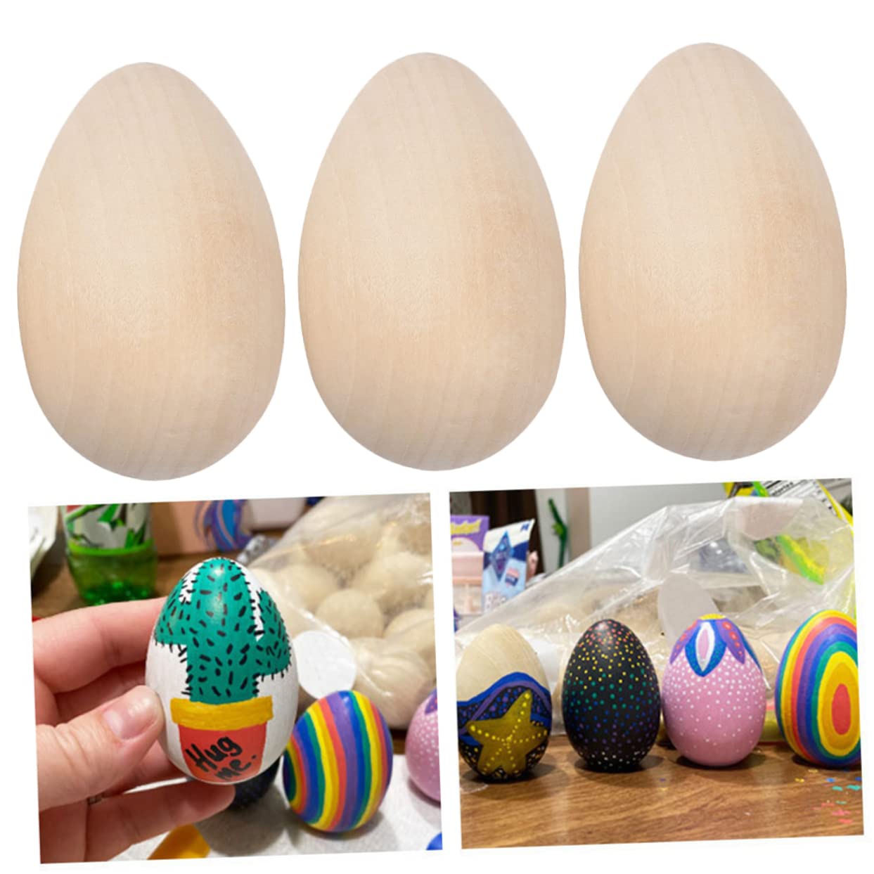 Amazon.co.jp: 20個 木製 卵 フェイク 卵 クラフト 卵 木製 模造 卵