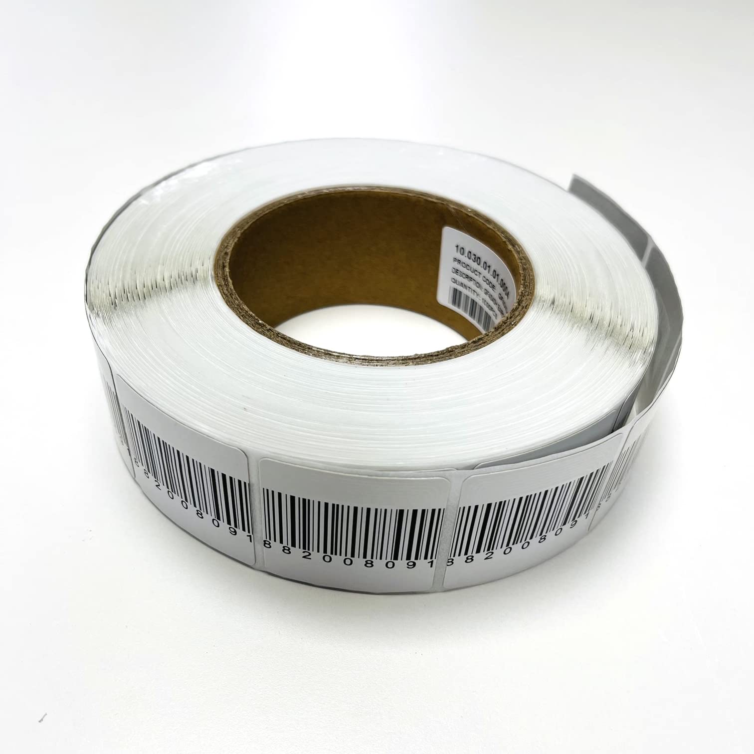 Etichette adesive RF 40 x 40 mm con codice a barre, rotolo etichette antiurto, etichette antifurto ideale per tende e affini, adesivo allarme, allarmi per abiti con AS RF da 8,2 MHz