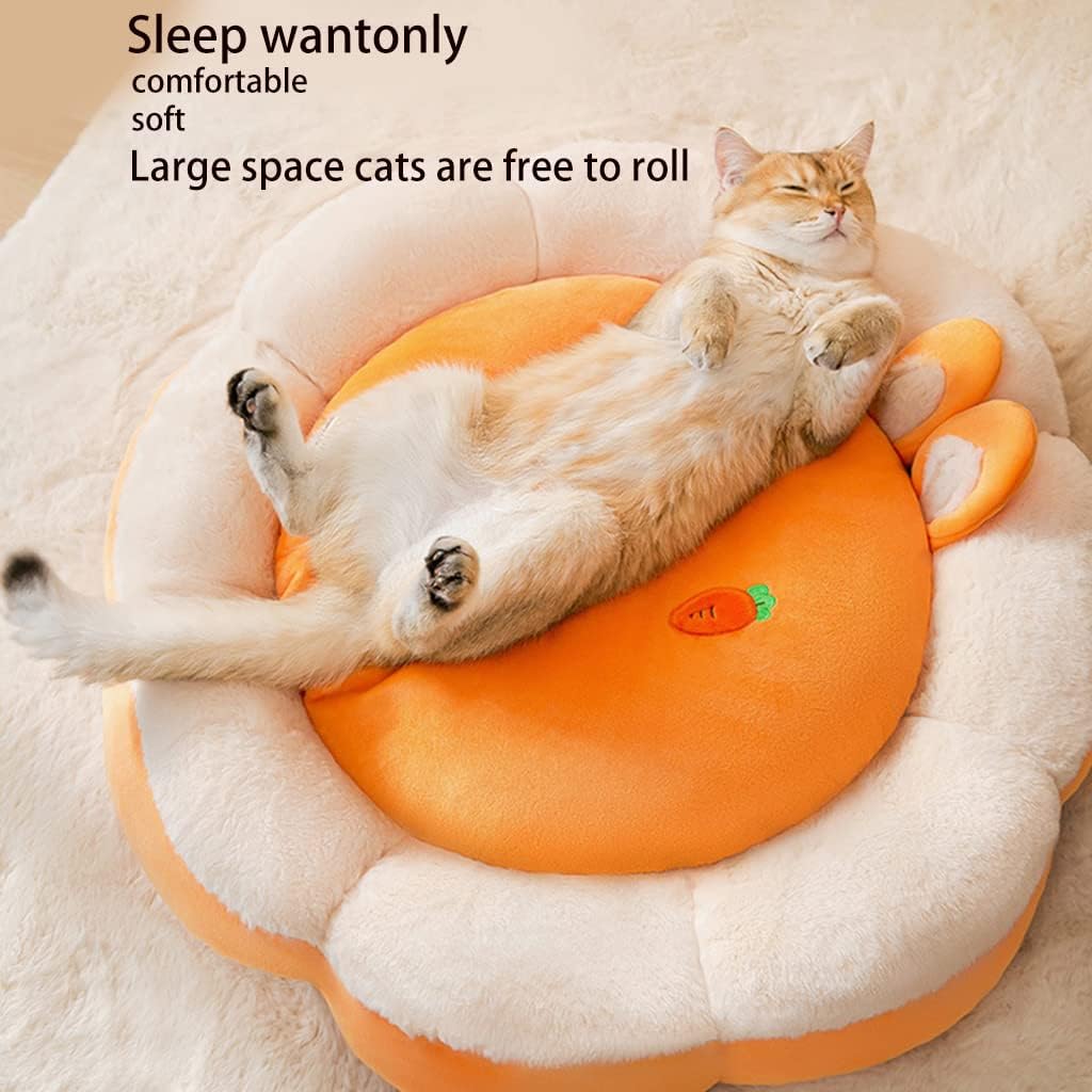 Dog Bed Comfortable Round Pet Warm Bed Self-Warming Plush for Cat Bed Soft Calming Bed for Small Dogs 2 Sizes