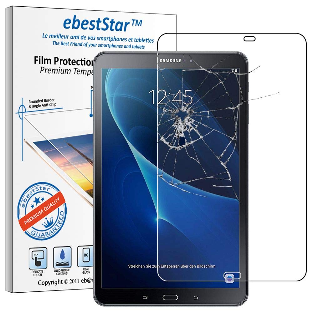 ebestStar - compatible with Samsung Galaxy Tab A6 Screen Protector Tab A 10.1 (2018, 2016) T580 T585 Premium Tempered Glass, Film Shatterproof, 9H 3D Bubble Free [Tab: 254.2 x 155.3 x 8.2mm 10.1"]