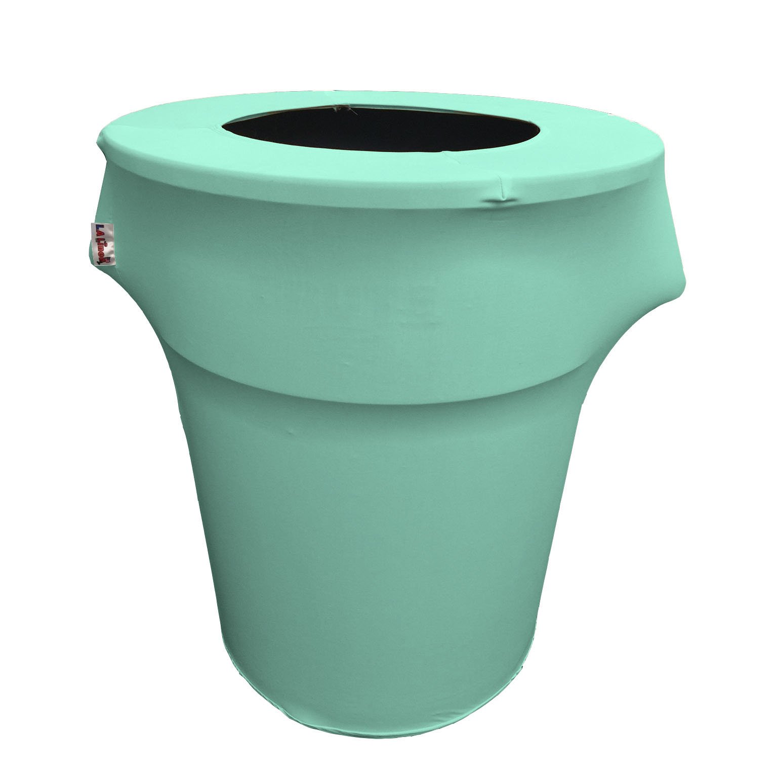 LA Linen Stretch Spandex Fitted Trash Can Cover 44-Gallon Round, Bin Waste Container Cover, Outdoor Indoor Patio Backyard Decor, Mint