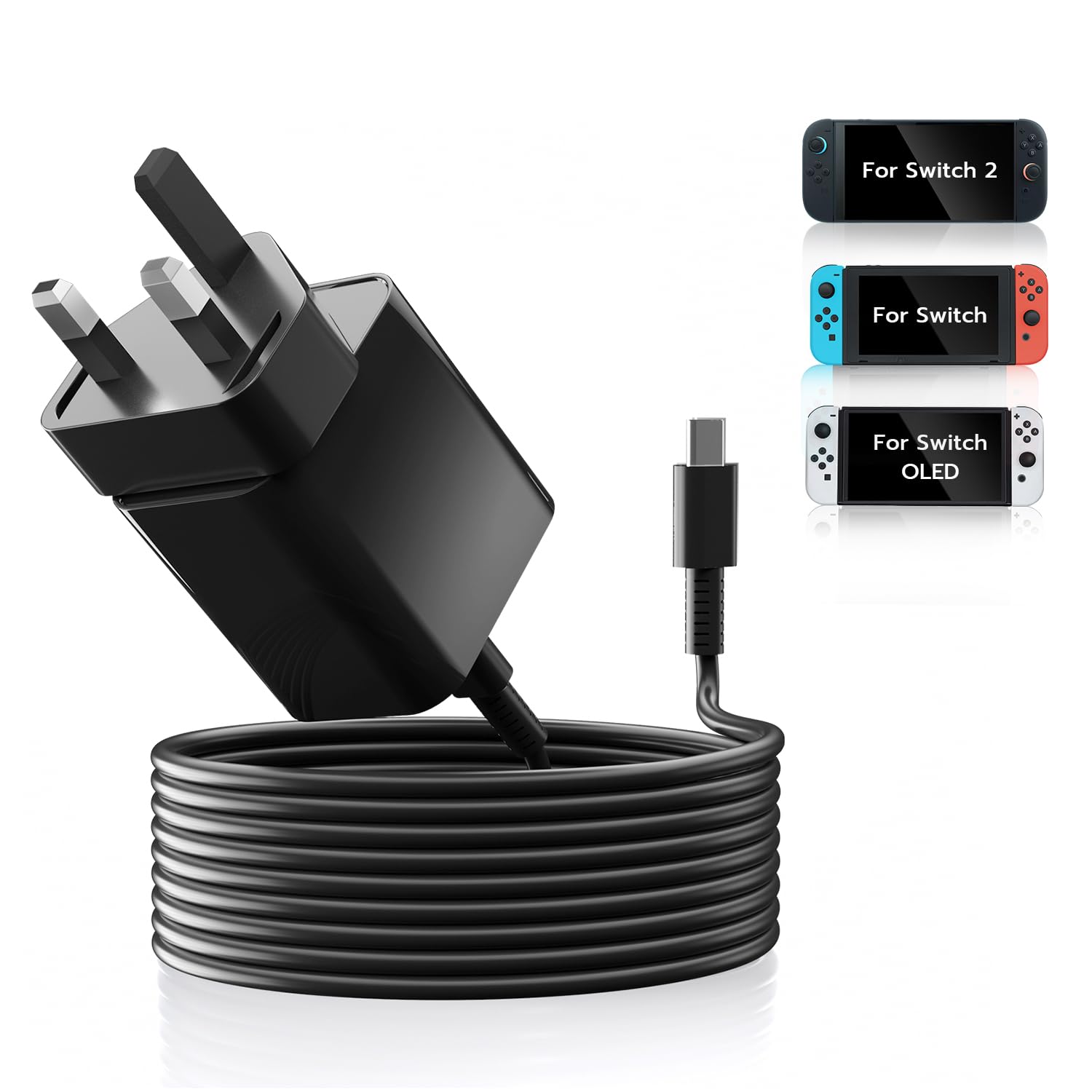 Mcbazel 60W Charger for Switch 2 with 5FT USB-C Cable