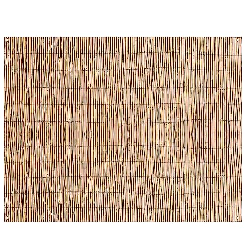 Hawaiian Beach Reed Backdrop Aloha Luau Party Tiki Bar Decorations Polyester Fabric Photography Backdrop for Photoshoot (8 x 6ft)