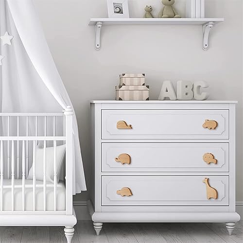 Miniatura 3 de HDJNal 12 Set Wood Animal Furniture Knobs Decorative Wood Dresser Knobs with Screws Dresser Pulls Wood Marine Woodland Animals Knobs Cabinet Knobs