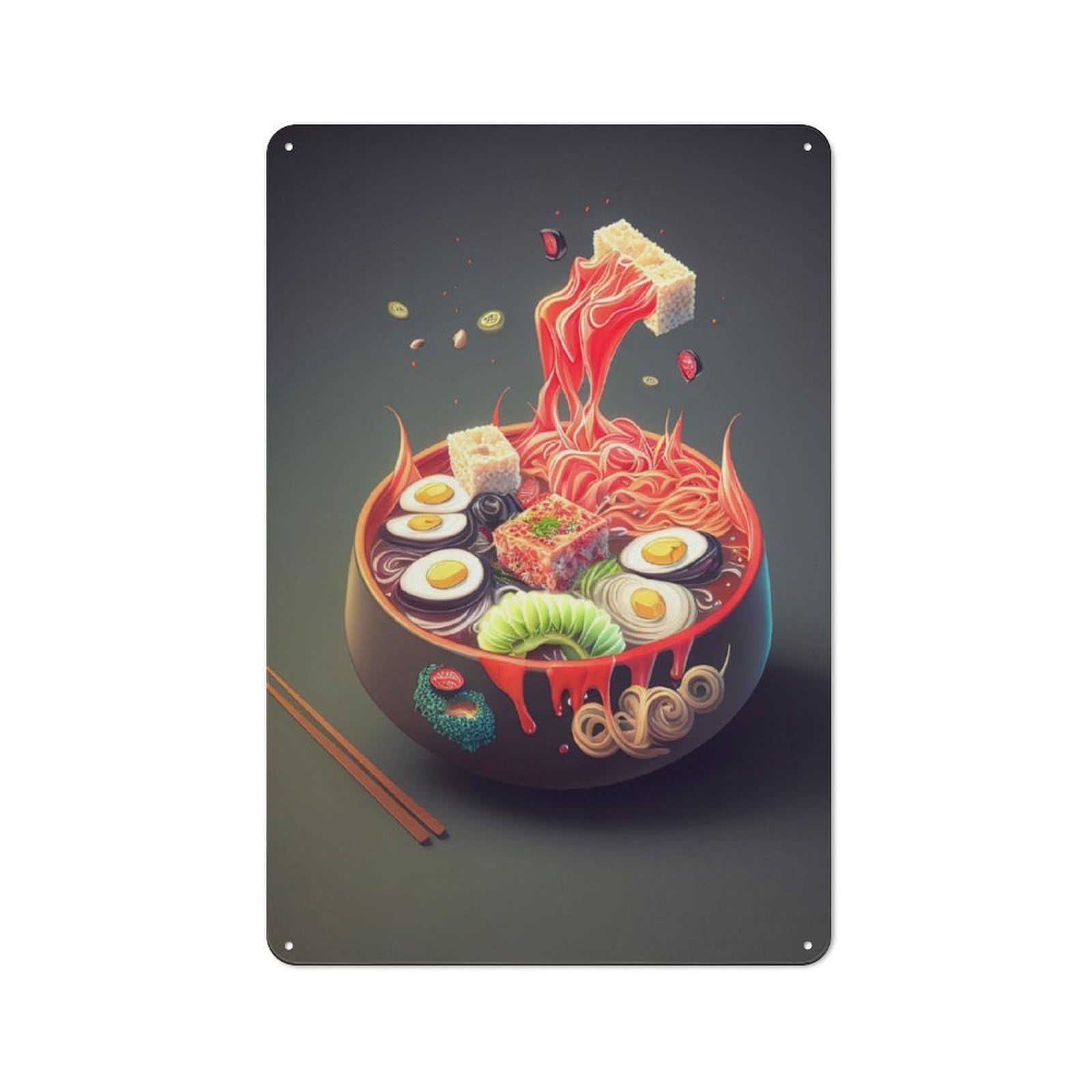 Junmoney Ramen Japan Neon Tin Wall Plaque 30X20cm With For Studio Or Craft Room, For Cooler-Season Styling In Studio And Craft Room