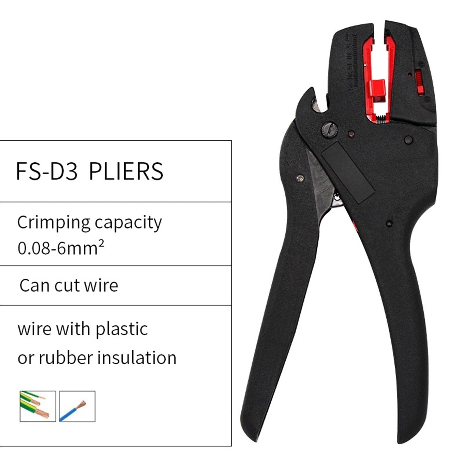 Multifunctional Wire Stripper Crimping Pliers, Cable Cutter & Ferrules Crimper Tool(HS-700B)