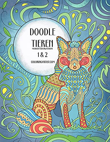 Doodle Tieren Malbuch für Erwachsene 1 & 2 (German Edition)