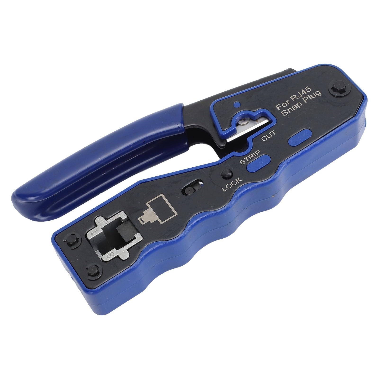 Crimpatrice professionale Pass Through Ethernet RJ45 CAT6 Kit di strumenti per crimpare fori passanti con taglierina spelafili per cablaggio di cavi di rete Design compatto