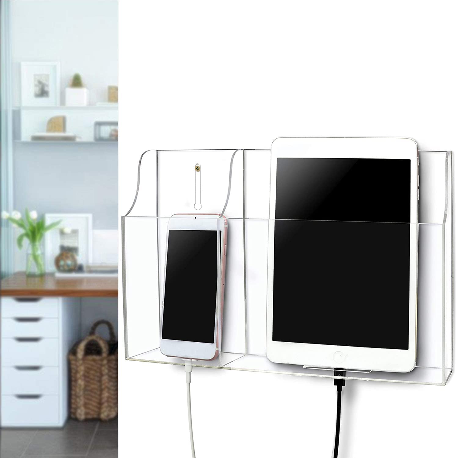 BUREAU SOCIÉTÉ ACRYLIQUE Transparent Casier Pour Téléphone Portable EUR