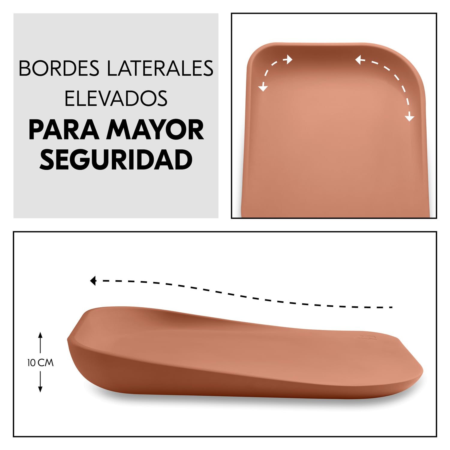 hauck Change N Clean Cambiador Bebe Impermeable - Superficie Acolchada para Cambio de Pañales - Colchoneta de Cuña Portátil y Fácil de Limpiar - sin Sustancias Nocivas - 50 x70 cm - Teja