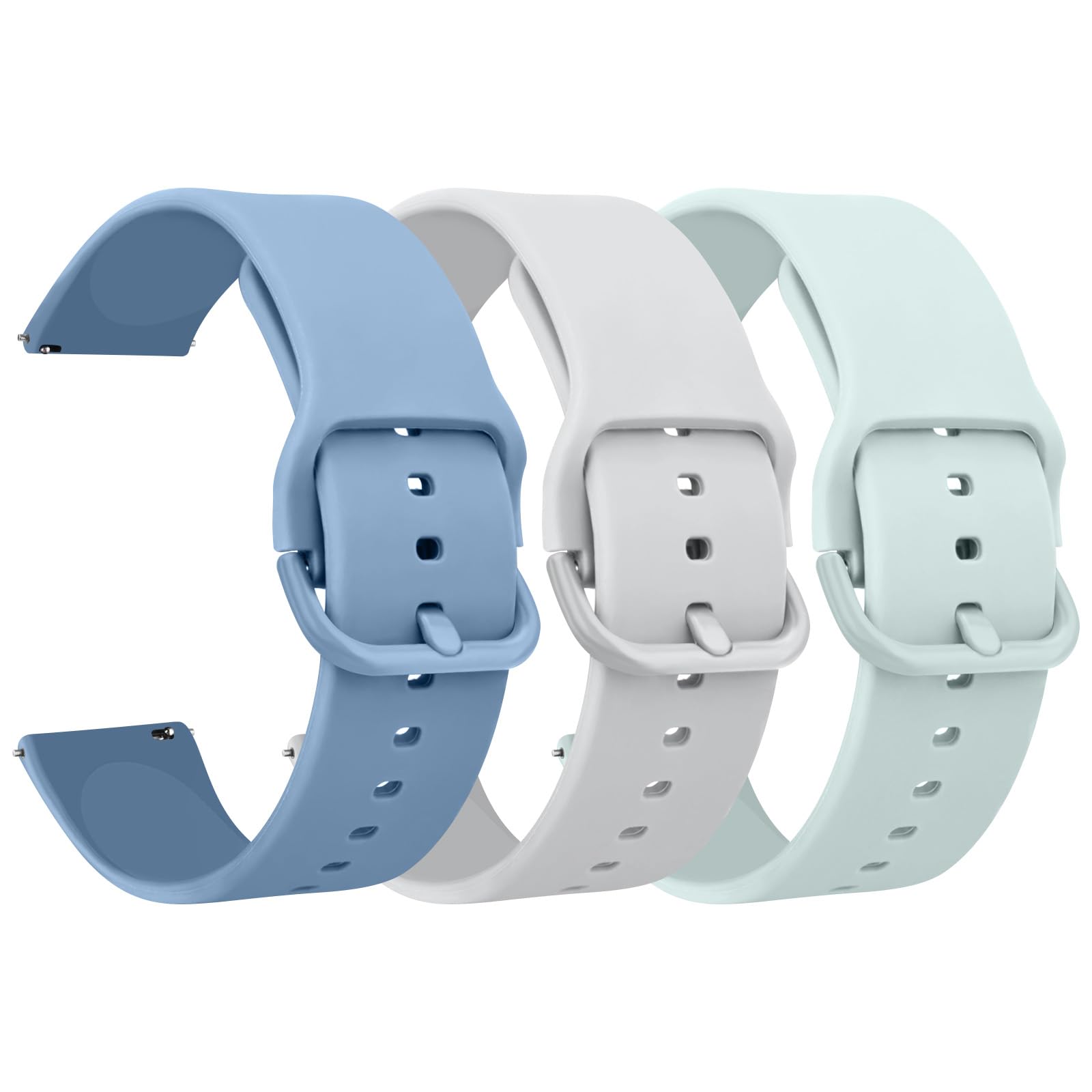 AK Pack 3 Watch Bands 20mm 22mm for Women Men Replacement Straps Band for Smart Watch soft skin-friendly silicone quick release