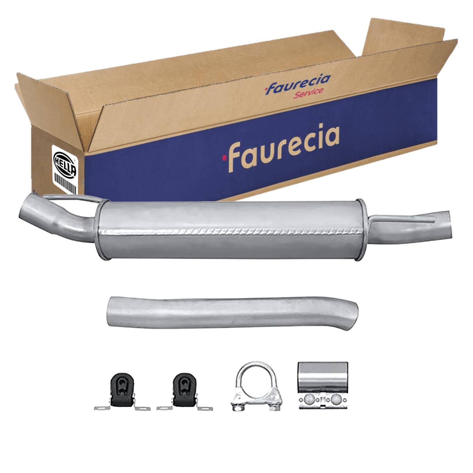 HELLA 8LD 366 036-261 Tłumik końcowy - Easy2Fit® Kit - z tyłu - dwuczęściowy - Komplet z elementami do montażu